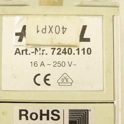 Rittal 7240.110 16A 250V 2 Port 2 Pin European Strip Socket