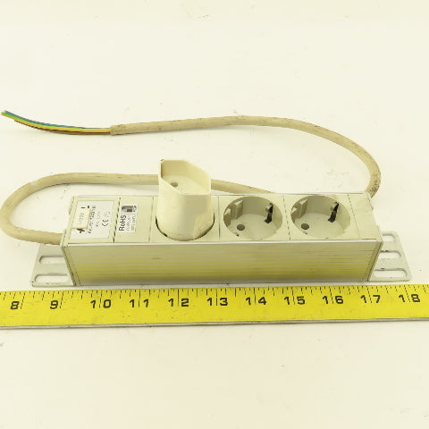 Rittal 7240.110 16A 250V 2 Port 2 Pin European Strip Socket