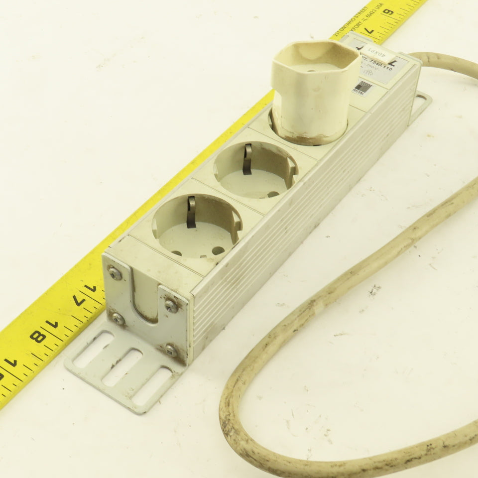 Rittal 7240.110 16A 250V 2 Port 2 Pin European Strip Socket