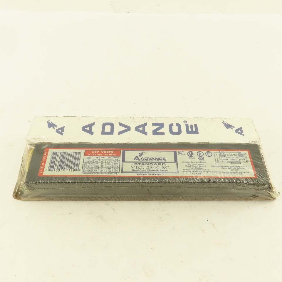 Advance VEL-2S40-SC 277V Electronic Ballast 2 Lamp F-Style Lot Of 4