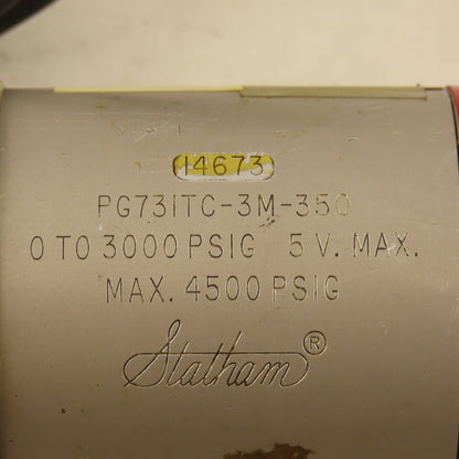 Statham PG731TC-3M-350 Pressure Transducer 0-3000PSI 5V MAX