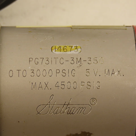 Statham PG731TC-3M-350 Pressure Transducer 0-3000PSI 5V MAX