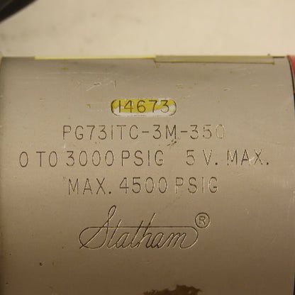 Statham PG731TC-3M-350 Pressure Transducer 0-3000PSI 5V MAX