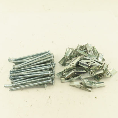 Dottie 1/4" Hollow Wall Toggle Bolt Anchor 4" Mushroom Combo Head Lot Of 32