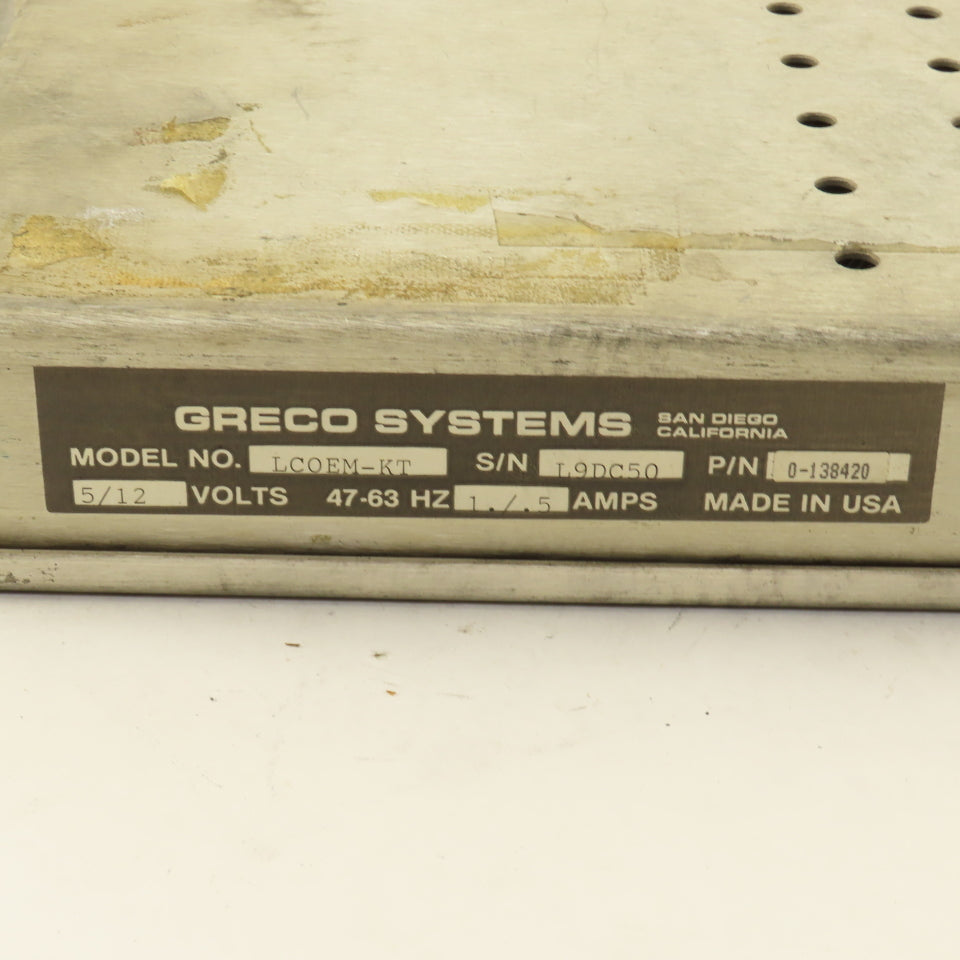Greco Systems 0-138420 LCOEM-KT Floppy Disk Drive 5/12V 47-63Hz