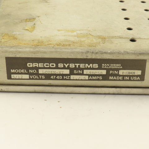 Greco Systems 0-138420 LCOEM-KT Floppy Disk Drive 5/12V 47-63Hz