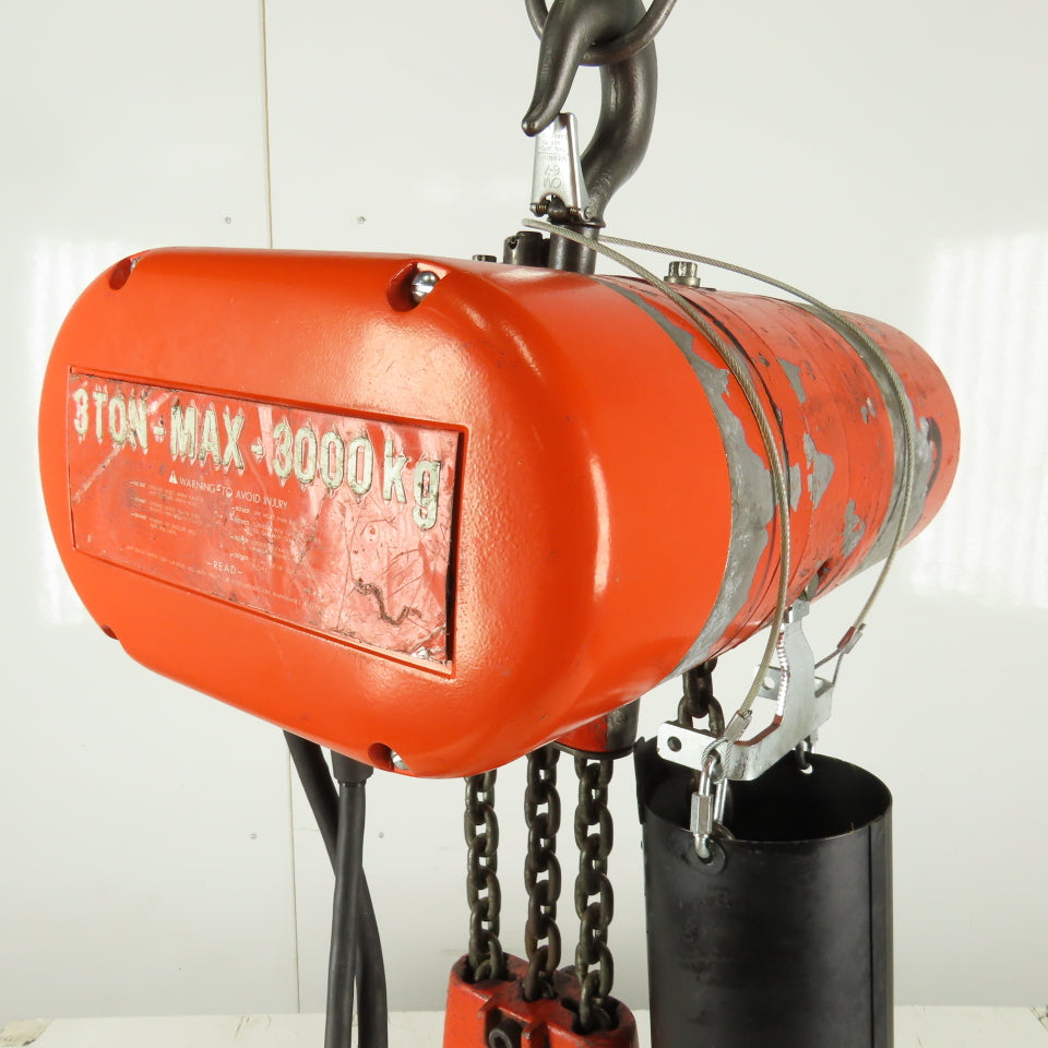 CM Lodestar Model RT Electric Chain Hoist 3 Ton 5.5FPM 7' Lift 230/460V 3Ph