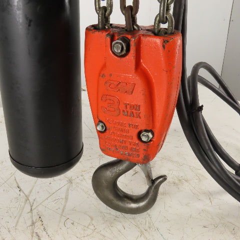 CM Lodestar Model RT Electric Chain Hoist 3 Ton 5.5FPM 7' Lift 230/460V 3Ph