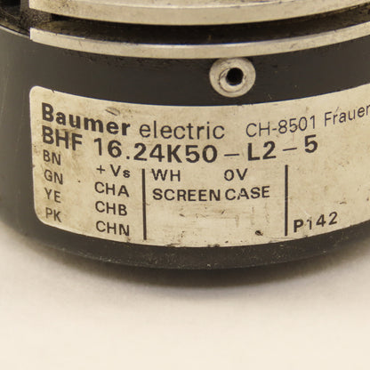 Baumer BHF 16.24K50-L2-5 Rotary Encoder 10-30VDC 12mm Shaft