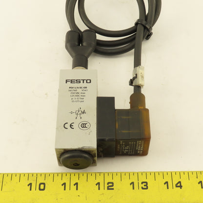 Festo PEV-1/4-SC-0D 161760 Pressure Switch 15-175PSI 250VAC