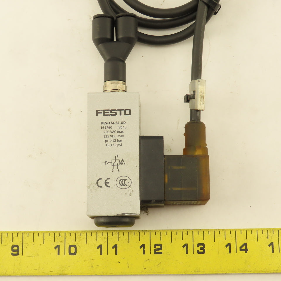 Festo PEV-1/4-SC-0D 161760 Pressure Switch 15-175PSI 250VAC