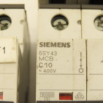 Siemens 5SY43 3 Pole 400V Circuit Breaker C6, C16, C13, C10, C8 Lot Of 6