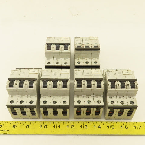 Siemens 5SY43 3 Pole 400V Circuit Breaker C6, C16, C13, C10, C8 Lot Of 6