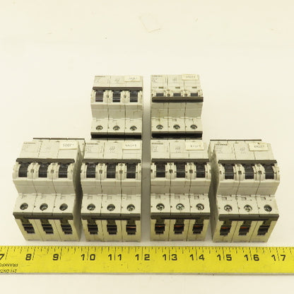Siemens 5SY43 3 Pole 400V Circuit Breaker C6, C16, C13, C10, C8 Lot Of 6