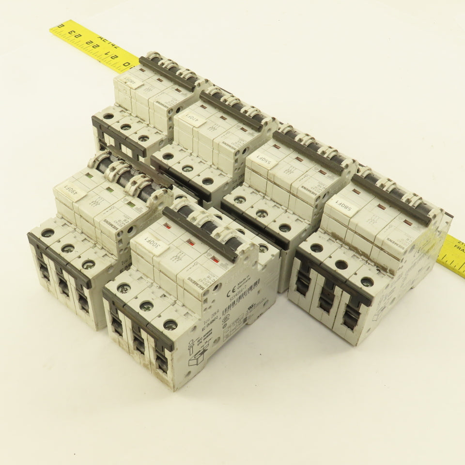 Siemens 5SY43 3 Pole 400V Circuit Breaker C6, C16, C13, C10, C8 Lot Of 6