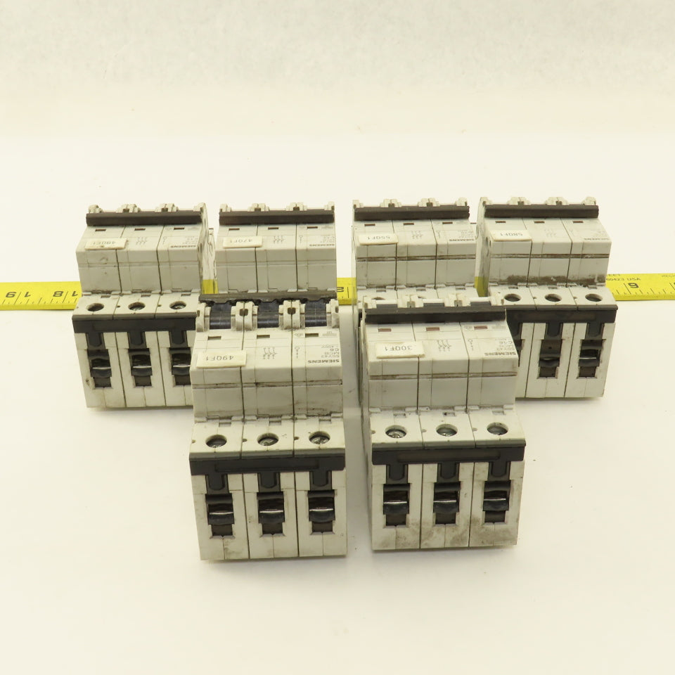 Siemens 5SY43 3 Pole 400V Circuit Breaker C6, C16, C13, C10, C8 Lot Of 6