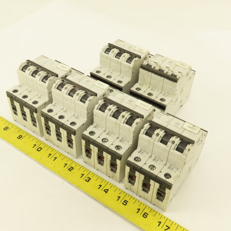 Siemens 5SY43 3 Pole 400V Circuit Breaker C6, C16, C13, C10, C8 Lot Of 6