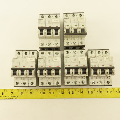 Siemens 5SY43 3 Pole 400V Circuit Breaker C6, C16, C13, C10, C8 Lot Of 6