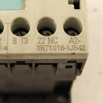 Siemens 3RT1016-1JB42 600V 20A Contactor 17-30V Coil