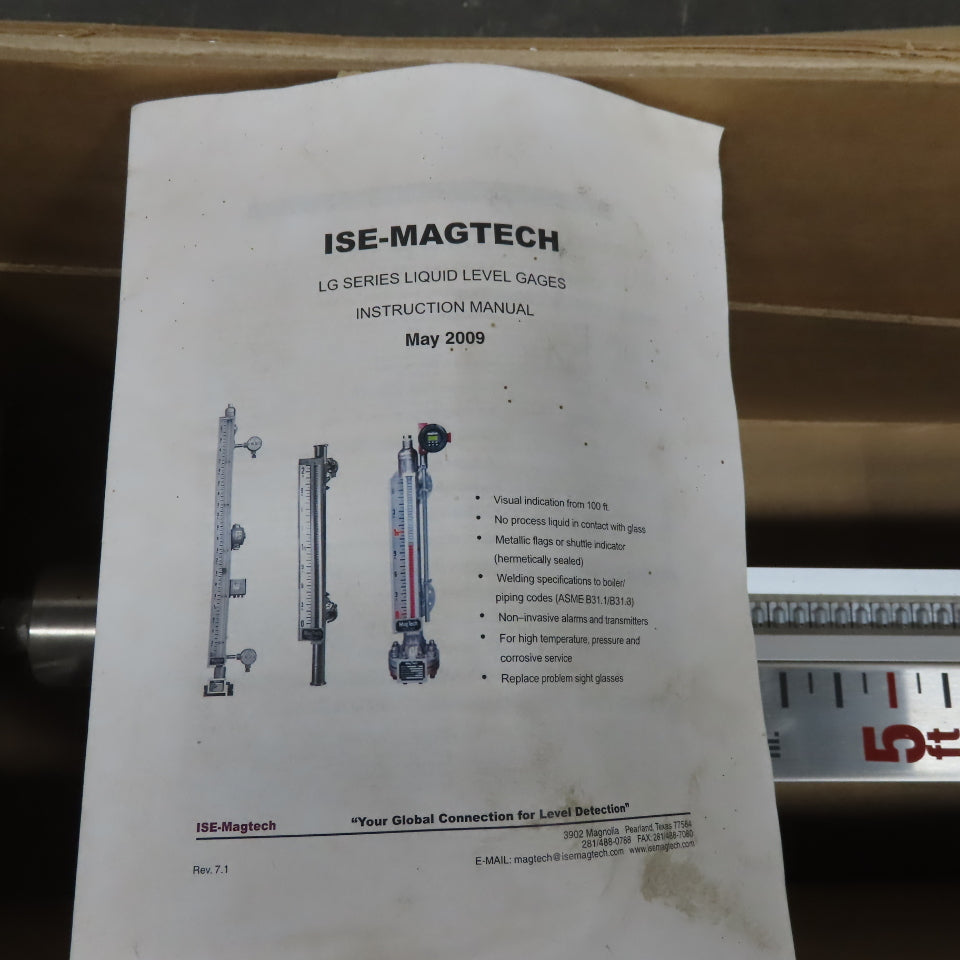 Magtech Model LG6C-1 #150 1.00-212-15-69.000IN-(FS)(WN) Liquid Level Gauge 69"