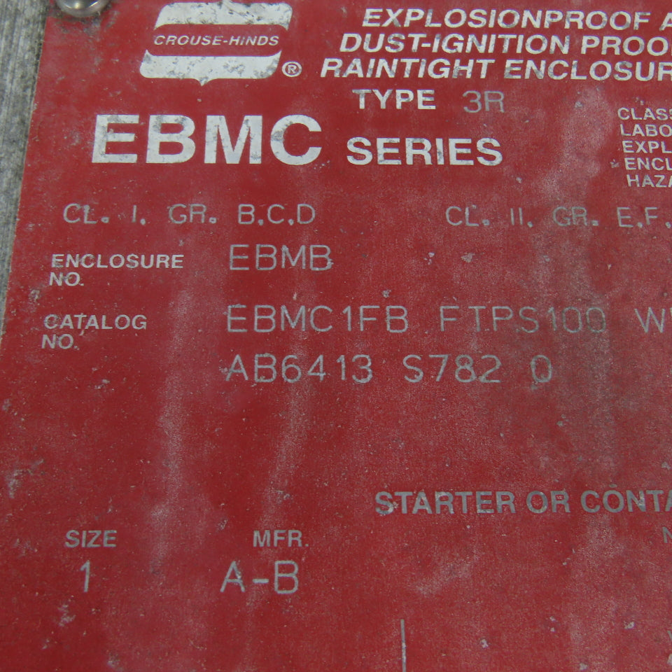 Crouse-Hinds Cat #EBMC1FB Explosion Proof Combination Starter Enclosure 7A Trip