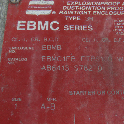Crouse-Hinds Cat #EBMC1FB Explosion Proof Combination Starter Enclosure 7A Trip