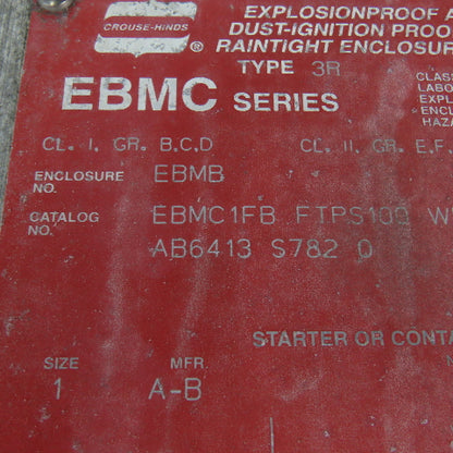 Crouse-Hinds Cat #EBMC1FB Explosion Proof Combination Starter Enclosure 7A Trip