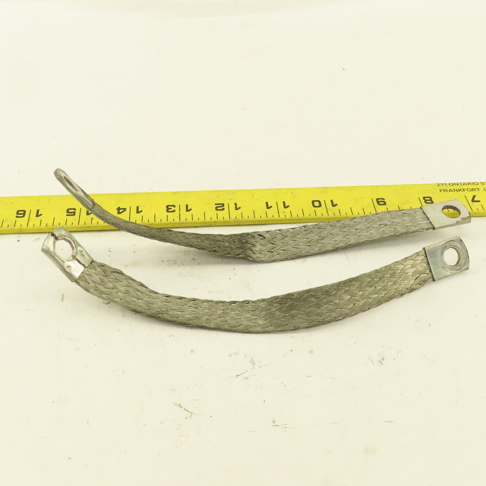 5/8" x 8" Braided Tin Coated Copper Grounding Strap Lot Of 2