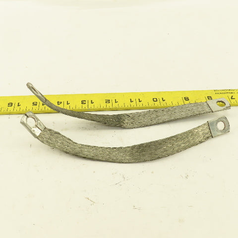 5/8" x 8" Braided Tin Coated Copper Grounding Strap Lot Of 2