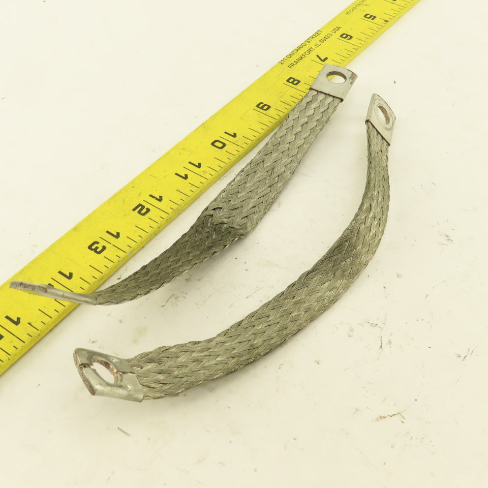 5/8" x 8" Braided Tin Coated Copper Grounding Strap Lot Of 2