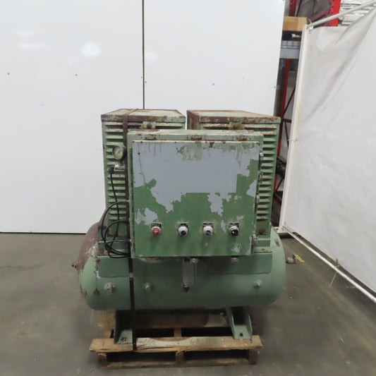 1 Hp 60 Gallon Reciprocating Duplex Air Compressor 230/460V 3Ph