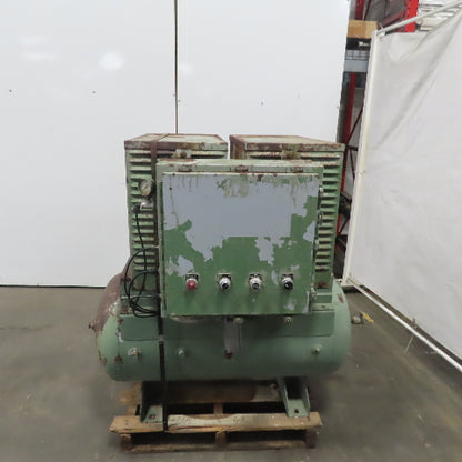 1 Hp 60 Gallon Reciprocating Duplex Air Compressor 230/460V 3Ph