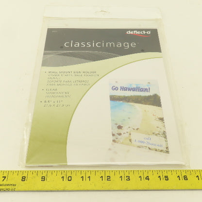 Deflecto 68201 8.5" x 11" Transparent Clear Wall Mount Sign Menu Holder Lot Of 2