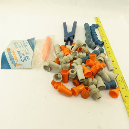 Loc-Line 50813 1/2" Adjustable Coolant Hose Tips Nozzles Tool Misc. Lot 45 Pcs.