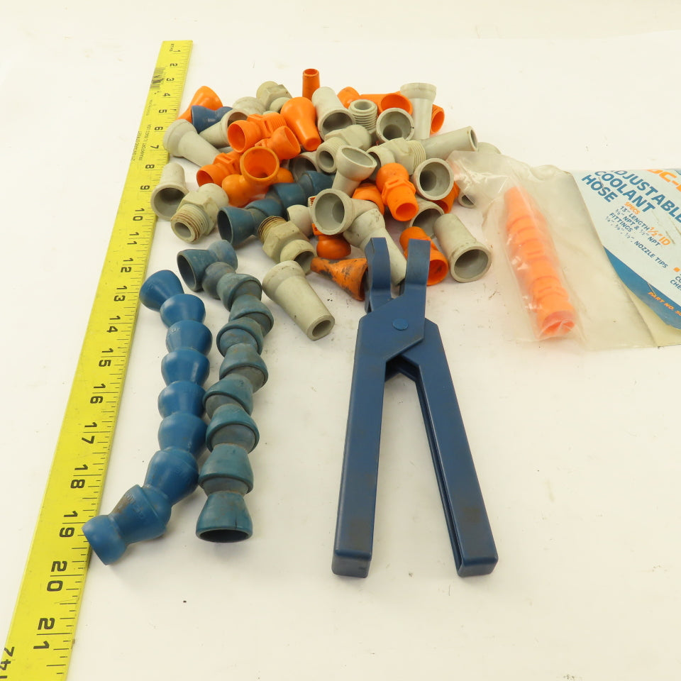 Loc-Line 50813 1/2" Adjustable Coolant Hose Tips Nozzles Tool Misc. Lot 45 Pcs.