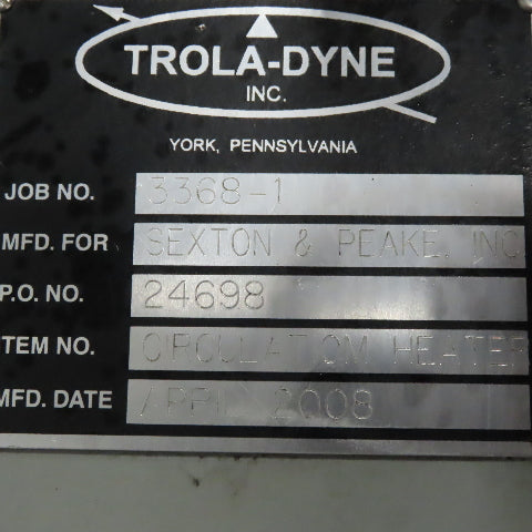 Trola-Dyne Circulation Oil Heater Assy. W/Turbo-Toc Turbine Oil Conditioner KL-1