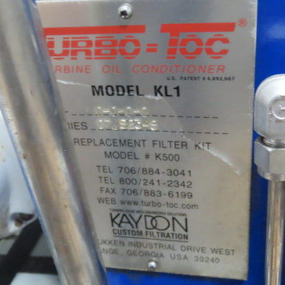 Trola-Dyne Circulation Oil Heater Assy. W/Turbo-Toc Turbine Oil Conditioner KL-1