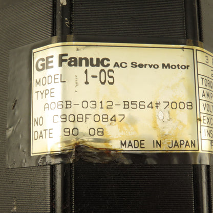 GE Fanuc A06B-0312-B564#7008 2000RPM 3Ph 120VAC Servo Motor