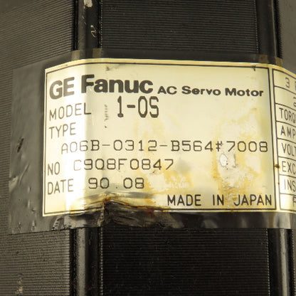 GE Fanuc A06B-0312-B564#7008 2000RPM 3Ph 120VAC Servo Motor