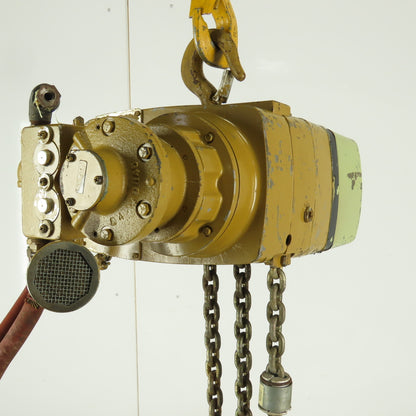 Yale KAL1/2-10TH25S1 1/2 Ton Air Pneumatic Chain Hoist 11' Lift 25FPM 90PSI