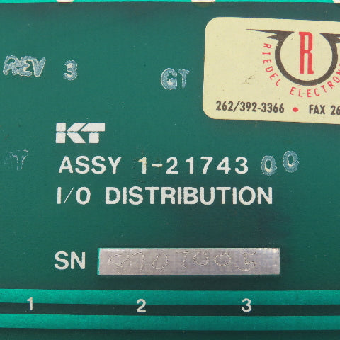 Kearney & Trecker 1-21743 Rev 3 I/O Distribution