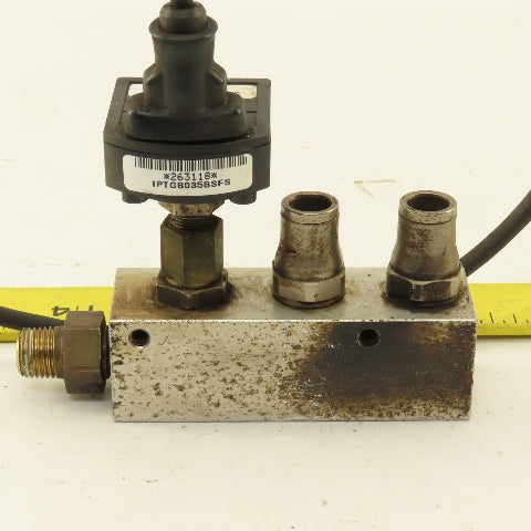 Ametek IPTGB035BSFS 263118 4 Port Aluminum Block Manifold Transducer 1/4" NPT