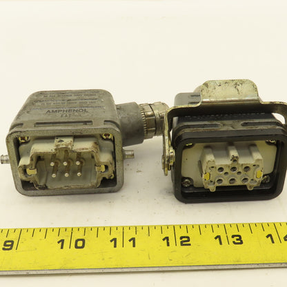 Amphenol E6T 380V 16A 6 Pin Male Female Cable Connectors Set OF 2