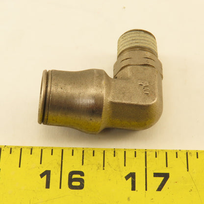Legris 1/2" Push To Connect x 1/4" NPT Stainless Steel Elbow 90°