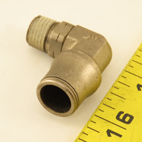 Legris 1/2" Push To Connect x 1/4" NPT Stainless Steel Elbow 90°