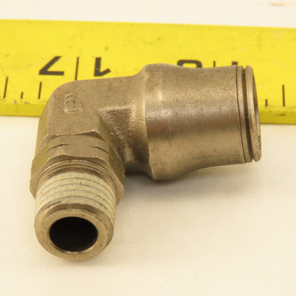 Legris 1/2" Push To Connect x 1/4" NPT Stainless Steel Elbow 90°