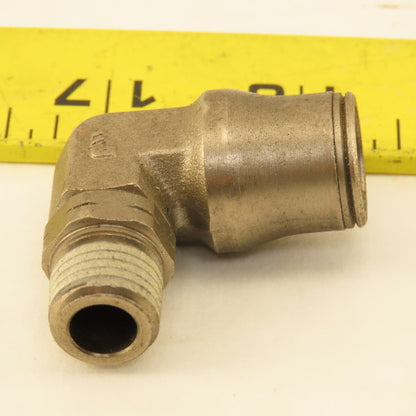 Legris 1/2" Push To Connect x 1/4" NPT Stainless Steel Elbow 90°