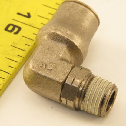 Legris 1/2" Push To Connect x 1/4" NPT Stainless Steel Elbow 90°