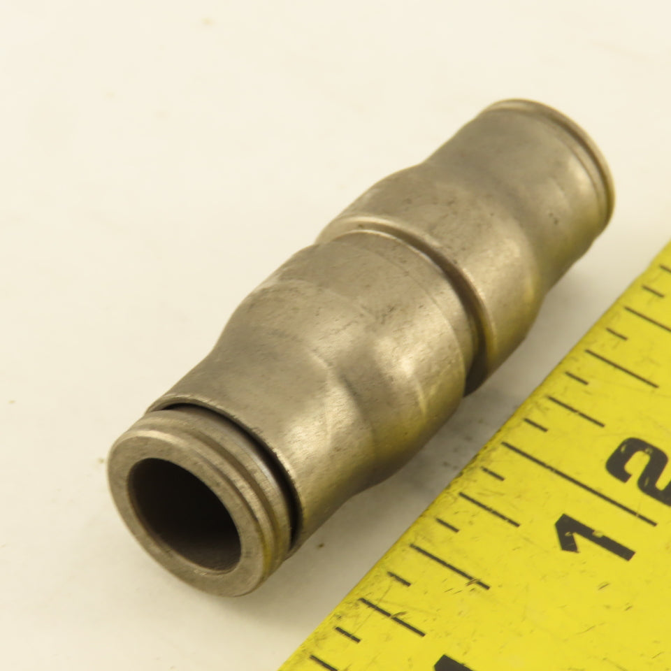 Legris 3/8" x 3/8" Push To Connect Stainless Steel Union Coupling Splice
