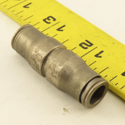 Legris 3/8" x 3/8" Push To Connect Stainless Steel Union Coupling Splice